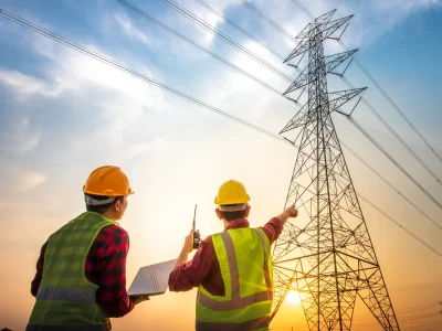picture-two-electrical-engineers-checking-electrical-work-using-computer-standing-power-station-see-planning-work-high-voltage-electrodes